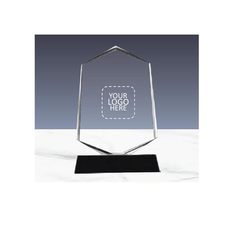 140-205 mm Crystal Award with Blcak Base With Logo